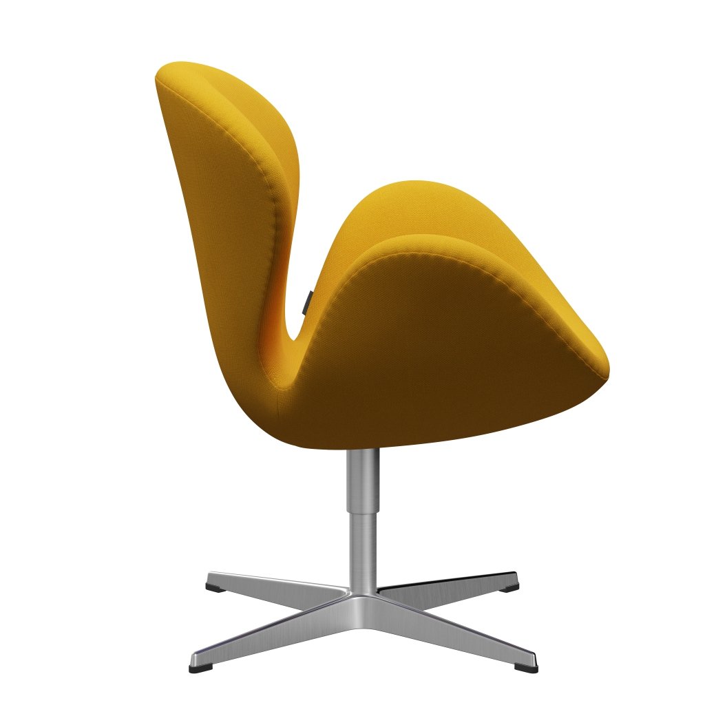 Fritz Hansen Swan Lounge stol, satin børstet aluminium/stålcut trio gul