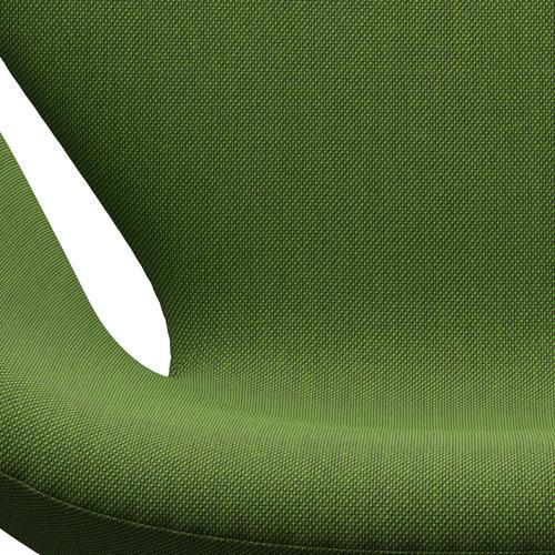 Fritz Hansen Swan Lounge -stoel, satijnen geborsteld aluminium/staalcut trio gras groen