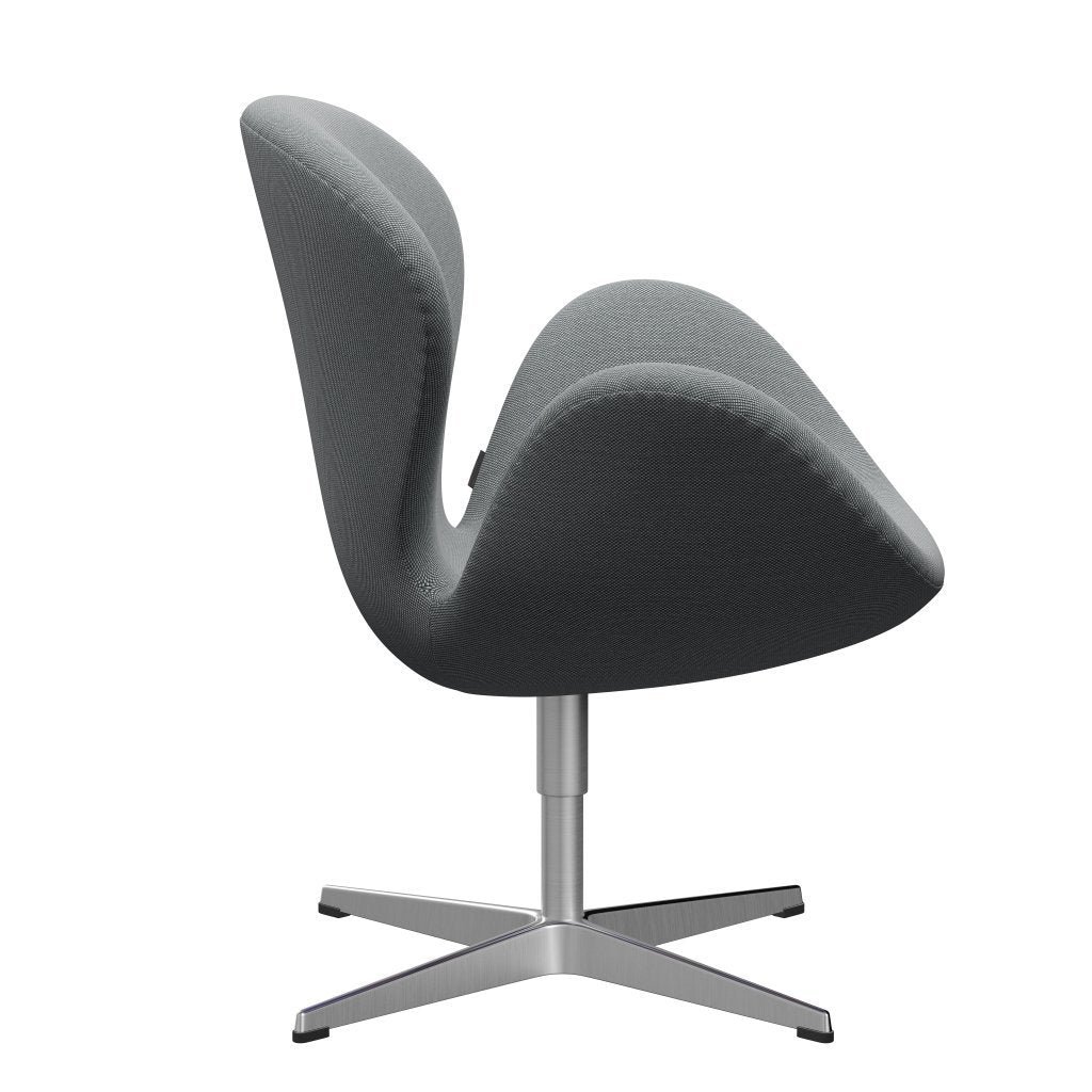 Fritz Hansen Swan Lounge -stoel, satijnborstig aluminium/staalcut trio grijs