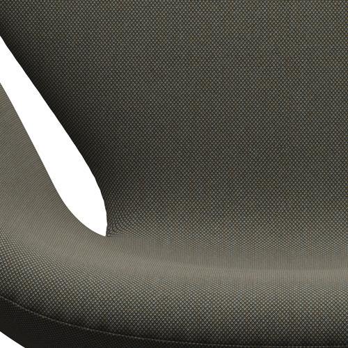 Sedia fritz Hansen Swan Lounge, trio in alluminio/taglio in acciaio raso grigio/verde
