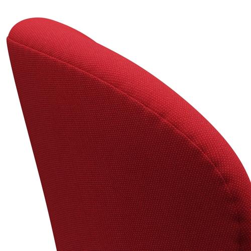 Fritz Hansen Swan Lounge -stoel, Satin Borde Aluminium/SteelCut Trio Light Red