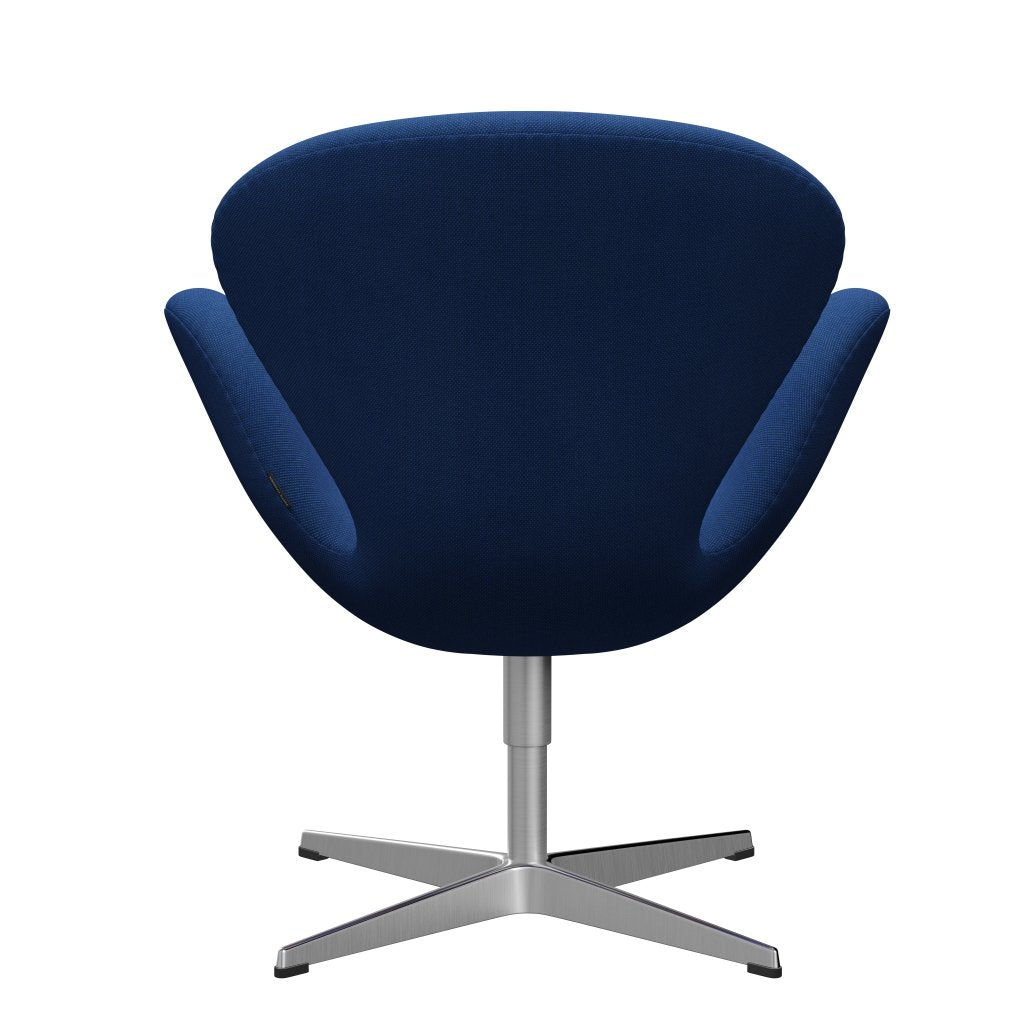 Sedia fritz Hansen Swan Lounge, raso a bio blu in alluminio/taglio in acciaio blu cobalto blu cobalto