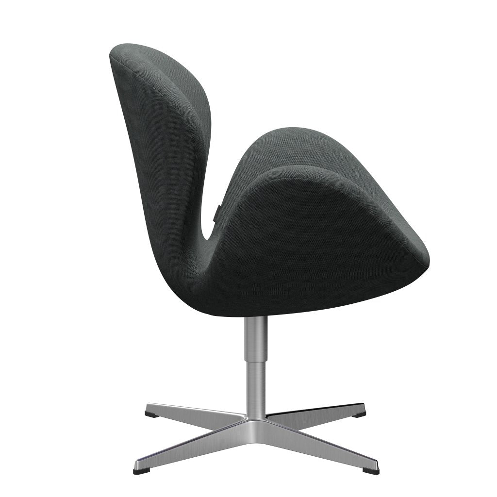 Fritz Hansen Swan Lounge -stoel, satijnborstig aluminium/SteelCut Trio Coal