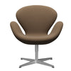 Fritz Hansen Swan Lounge stol, satin børstet aluminium/stålcut trio militærgrøn