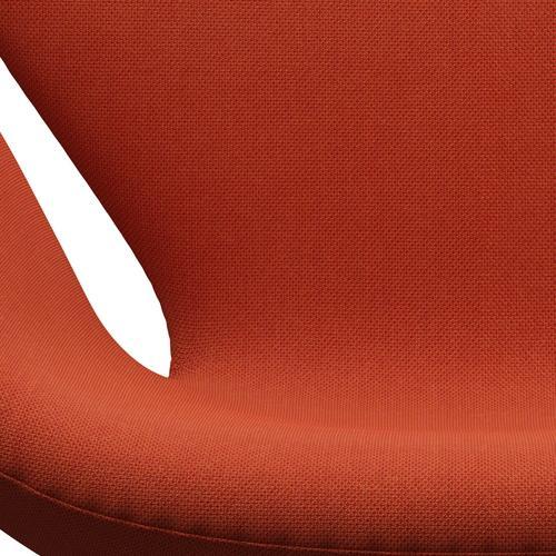 Fritz Hansen Chaise salon de cygne, aluminium brossé en satin / trio Steelcut orange