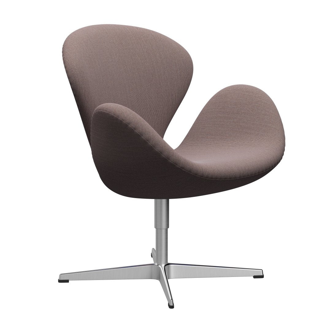 Fritz Hansen Swan Lounge椅子，缎面铝制铝/钢丝三重奏橙/浅灰色/黑色