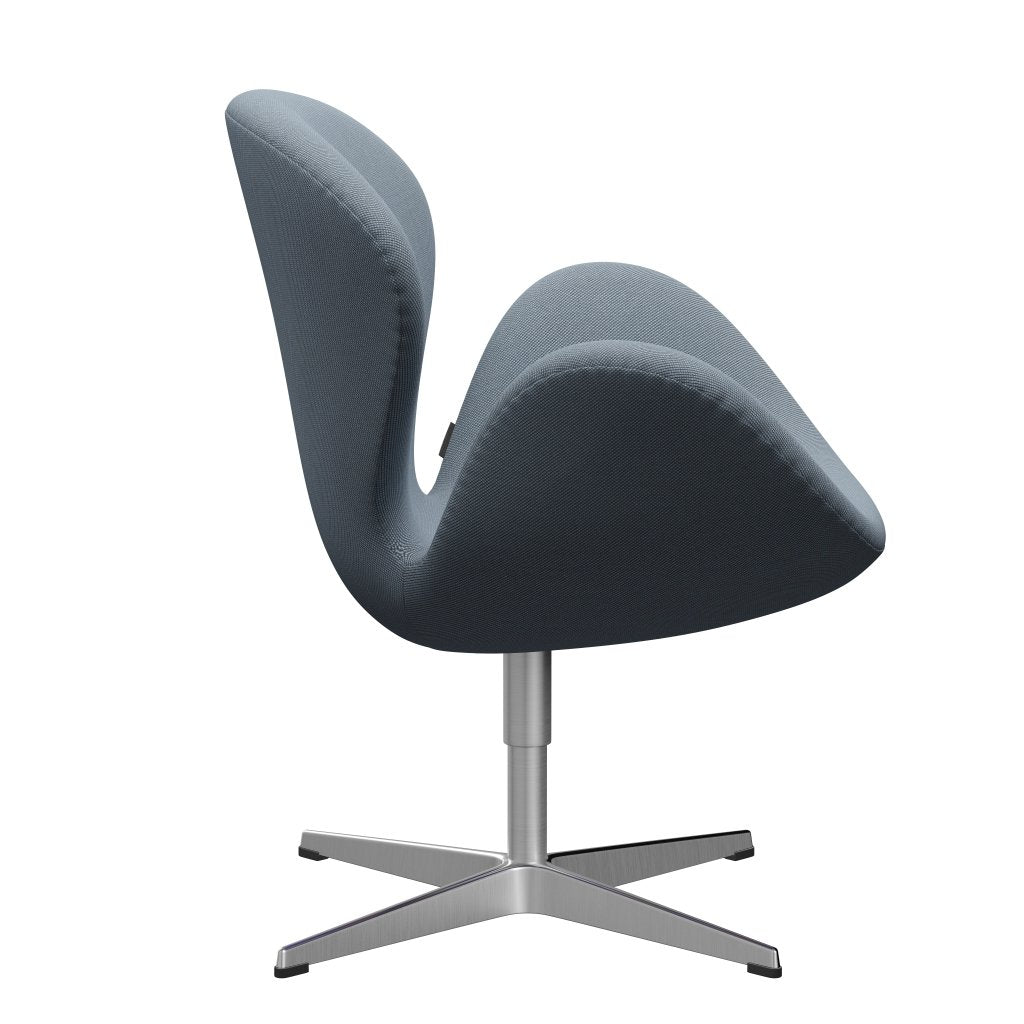 Fritz Hansen Swan Lounge -stoel, Satin Borde Aluminium/SteelCut Trio Pastel Blue