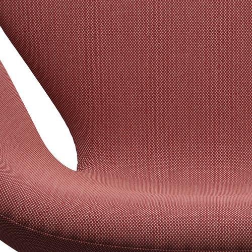 Fritz Hansen Swan Lounge -stoel, satijnborstig aluminium/staalcut trio roze/rood/zwart