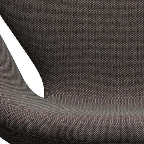 Fritz Hansen Swan Lounge -stoel, satijnen geborsteld aluminium/staalcut trio rood/lichtbruin