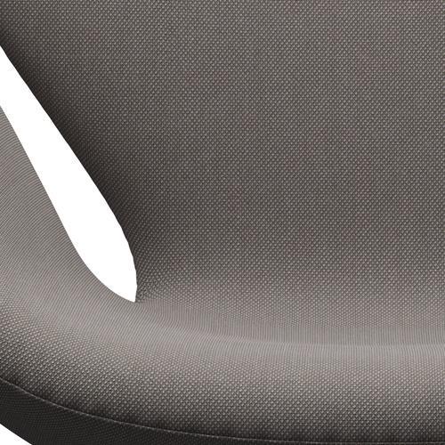 Fritz Hansen Swan休息室椅，缎面拉丝铝/钢丝三重奏沙黑