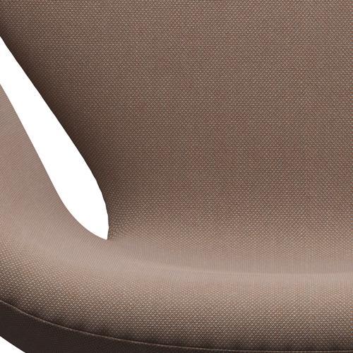 Fritz Hansen Swan Lounge椅子，缎面拉丝铝/钢丝三重奏沙颜色