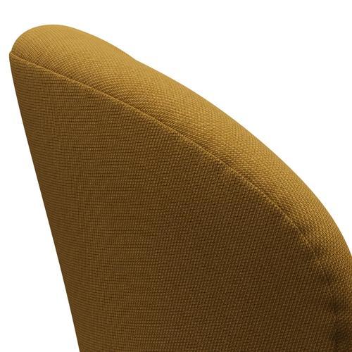 Fritz Hansen Swan Lounge Chair, Satin Brushed Aluminium/Steelcut Trio Mustard Dark