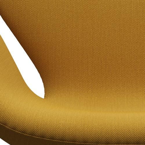 Fritz Hansen Swan Lounge Chair, Satin Brushed Aluminium/Steelcut Trio Mustard