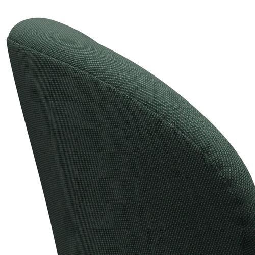 Fritz Hansen Swan Lounge -stoel, satijnen geborsteld aluminium/staalcut trio stoffig groen