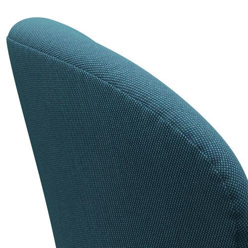 Fritz Hansen Swan Lounge -stoel, satijnborstig aluminium/staalcut trio turquoise