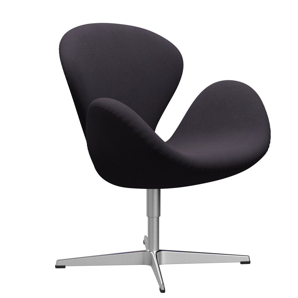 Fritz Hansen Swan Lounge stoel, satijnborstig aluminium/staalcut trio warm donkerblauw