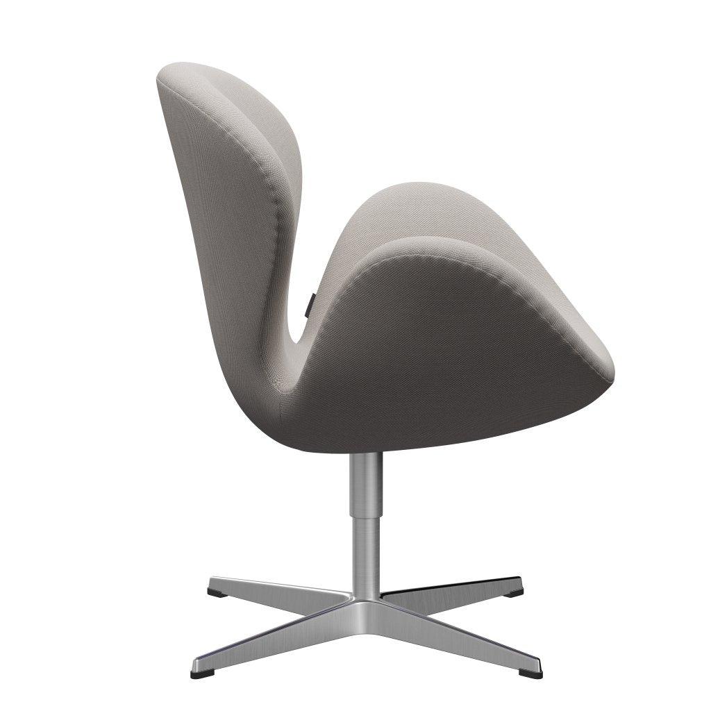Fritz Hansen Swan Lounge stol, satin børstet aluminium/stålcut trio hvid & grå