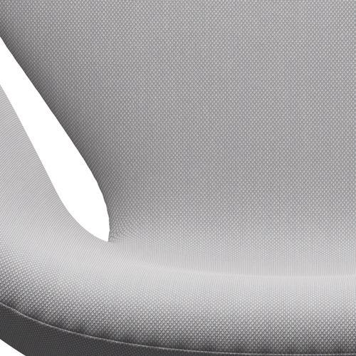 Sedia da salotto Fritz Hansen Swan, trio in alluminio/taglio in acciaio in raso bianco e grigio chiaro