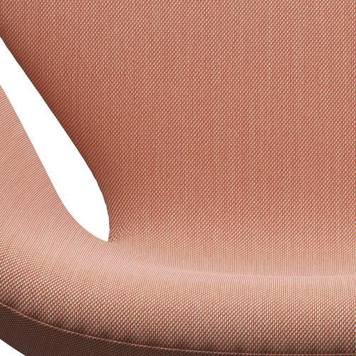 Fritz Hansen Swan Lounge椅子，缎面铝制铝/钢丝三重奏白色和红色