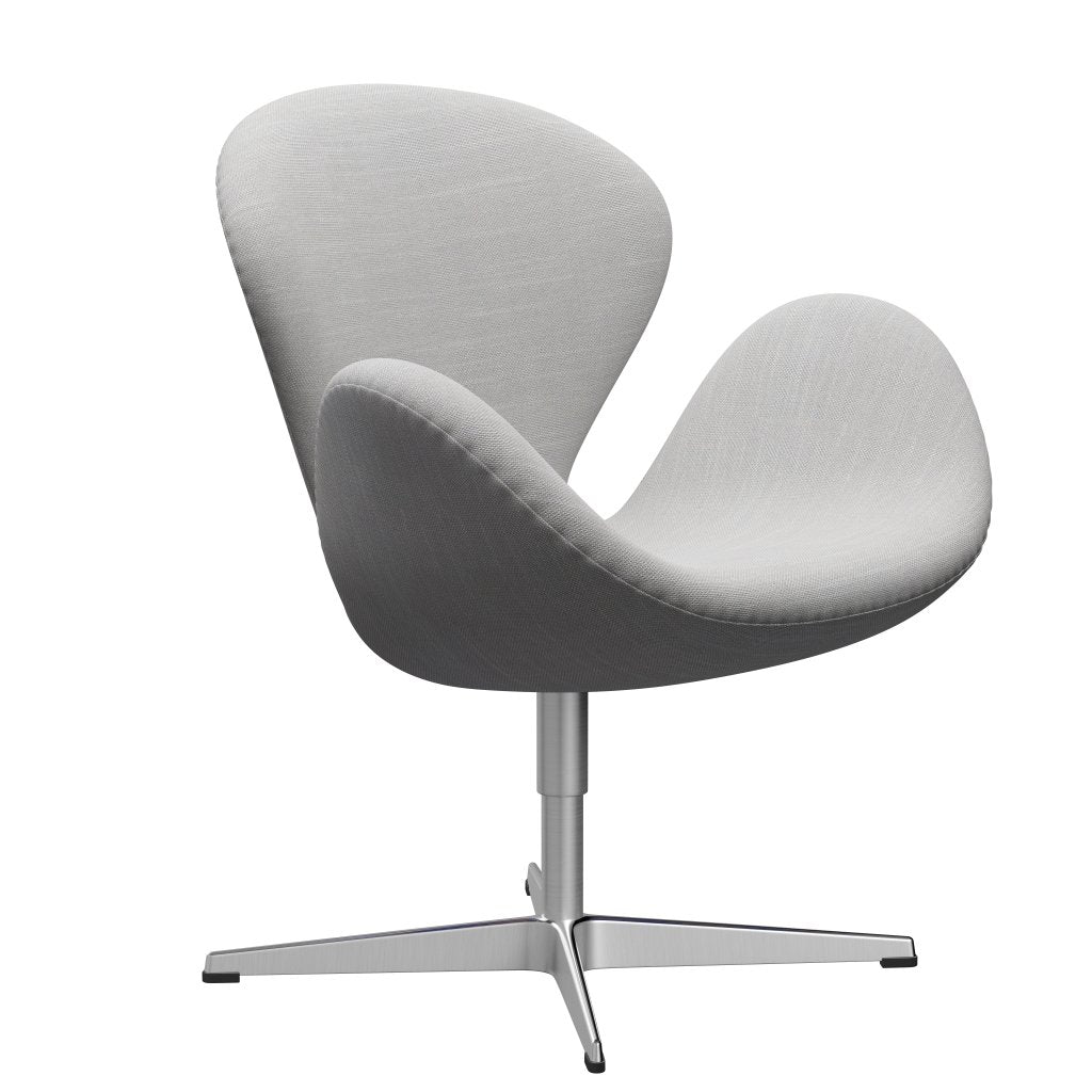 Fritz Hansen Swan Lounge stol, satin børstet aluminium/sunniva naturlig/lysegrå