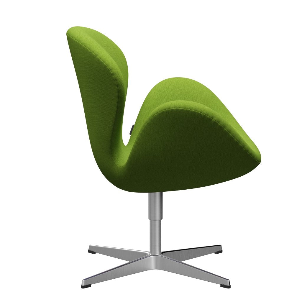 Fritz Hansen Swan Lounge -stoel, satijnborstig aluminium/tonus limoen
