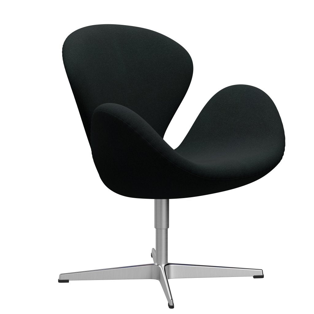 Fritz Hansen Swan Lounge Chair, satengbørstet aluminium/tonus svart