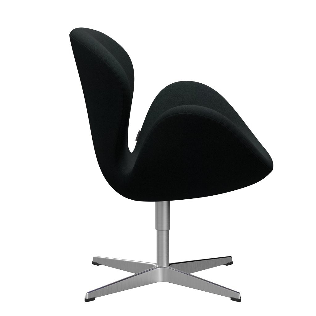 Fritz Hansen Swan Lounge -stoel, satijnen geborsteld aluminium/tonus zwart