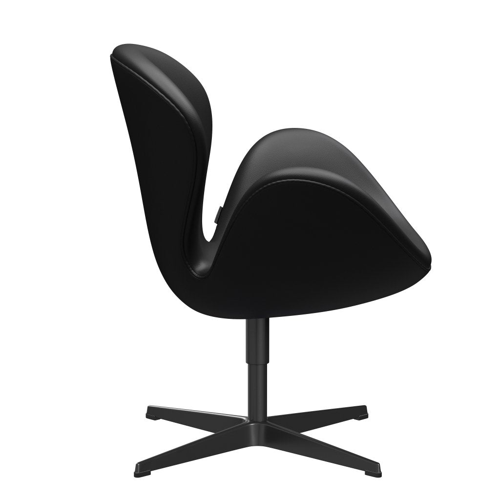 Fritz Hansen Swan Lounge -stol, svart lackerad/aura svart