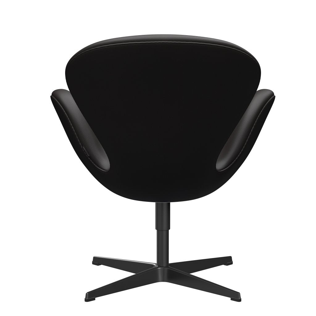 Fritz Hansen Swan Lounge -stoel, zwart gelakt/Aura Black Brown