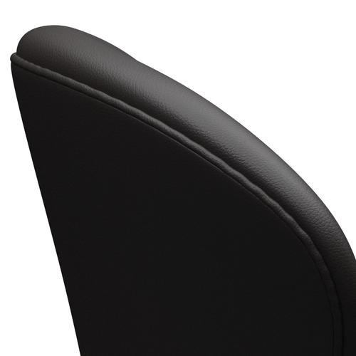 Fritz Hansen Swan Lounge -stol, svart lackerad/aura svartbrun
