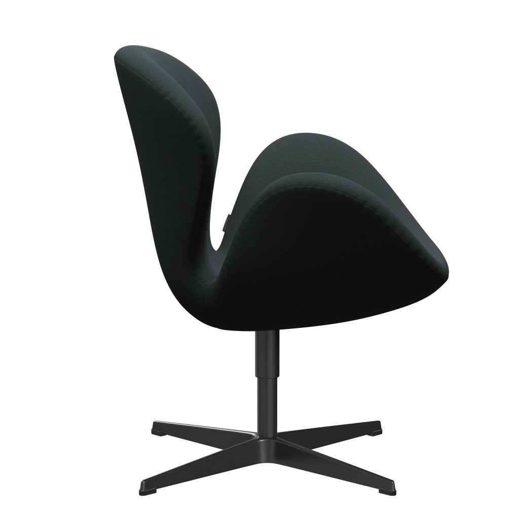 Fritz Hansen Swan Lounge -stoel, zwart gelakt/vangen van donker diep groen