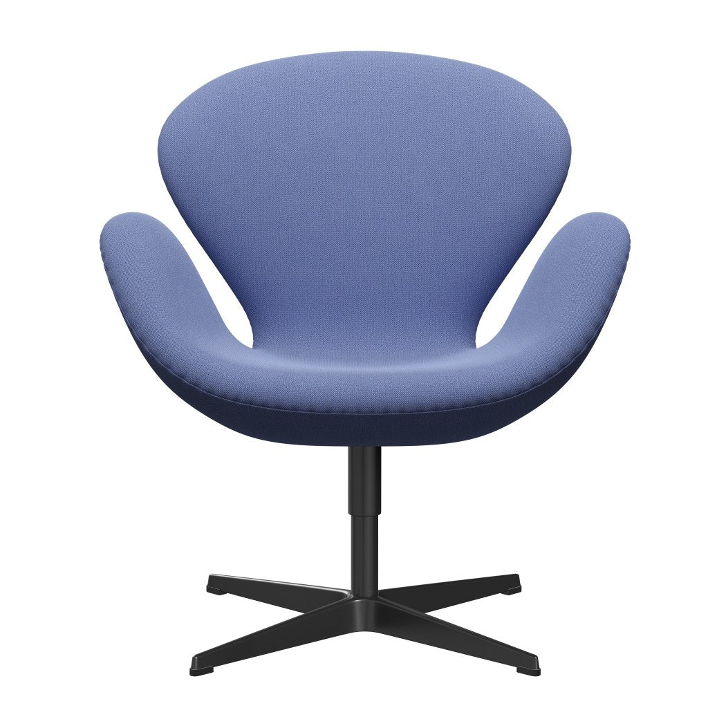Fritz Hansen Swan Lounge stol, sort lakeret/fangst lyseblå (4901)
