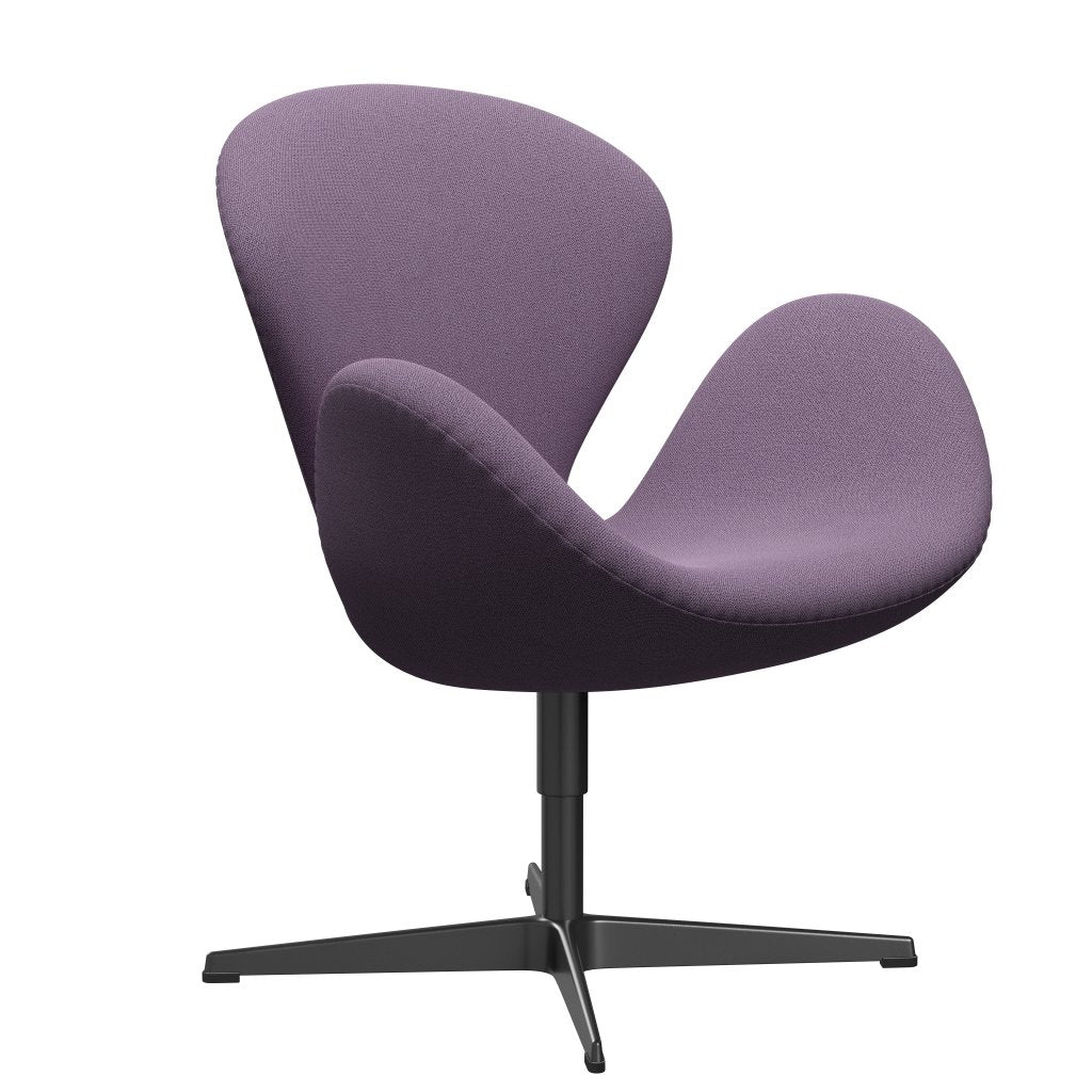 Fritz Hansen Swan Lounge Chair, Black Lackered/Capture Light Violet