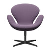 Fritz Hansen Swan Lounge -tuoli, musta lakattu/sieppausvalo violetti