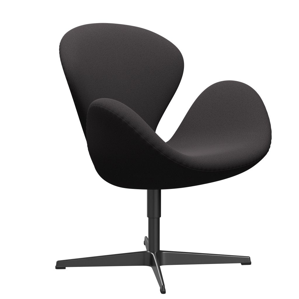 Fritz Hansen Swan Lounge Chair, Black Lacked/Capture Holzkohle