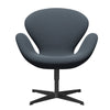 Fritz Hansen Swan Lounge Chair, Black Lacked/Capture Benzinblau