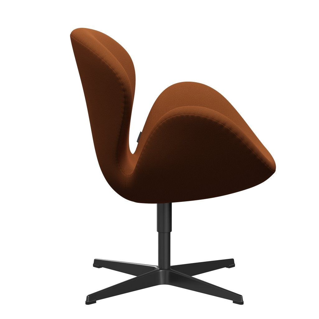 Fritz Hansen Swan Lounge Chair, svart lakkert/fangst rust/oransje