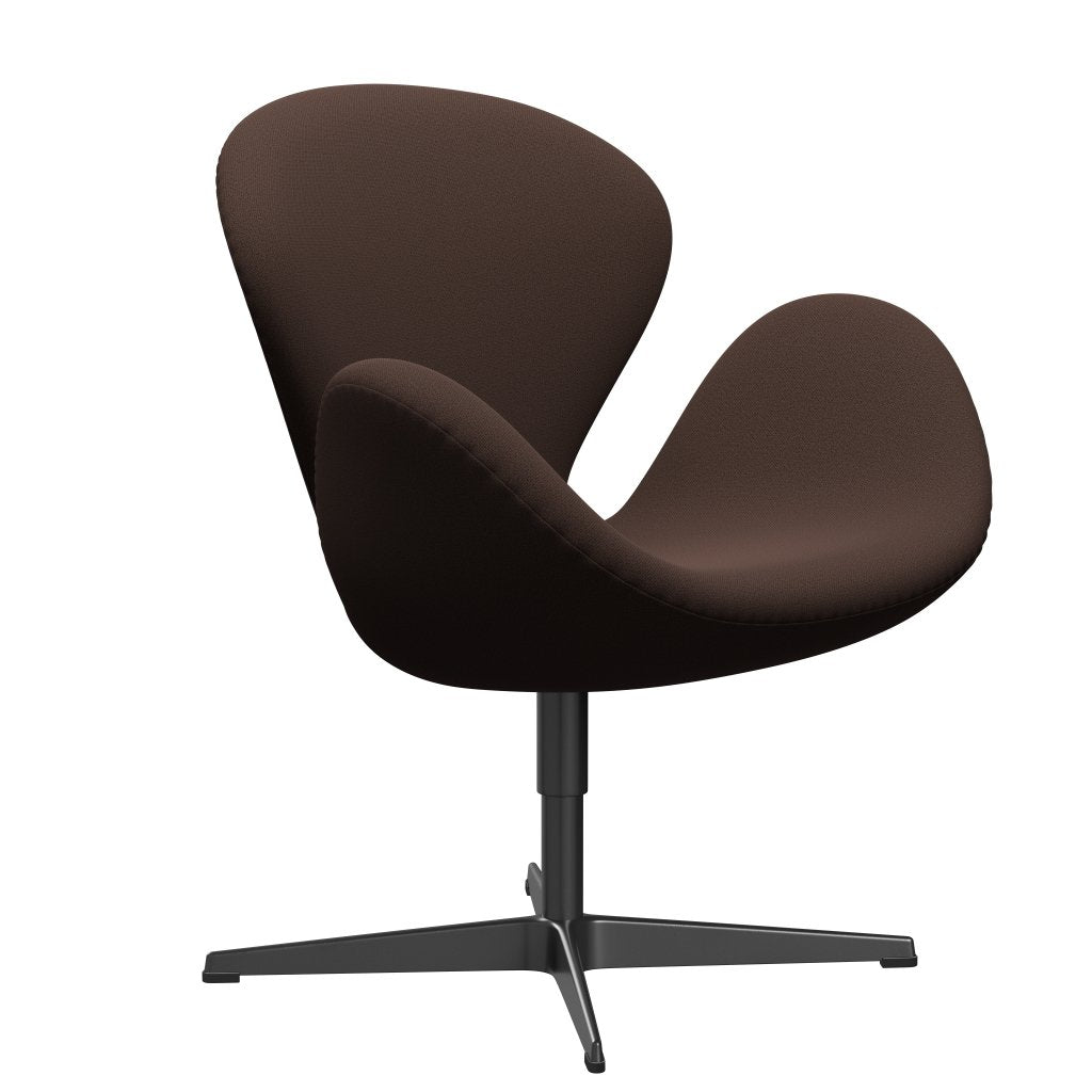Fritz Hansen Swan Lounge Stuhl, schwarzer lackiert/fangen Schokoladenbraun