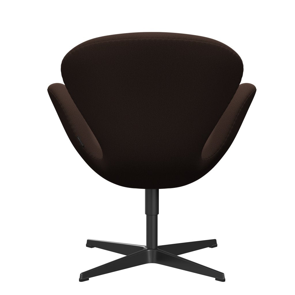 Fritz Hansen Swan Lounge -stoel, zwart gelakt/vangecloegbruin