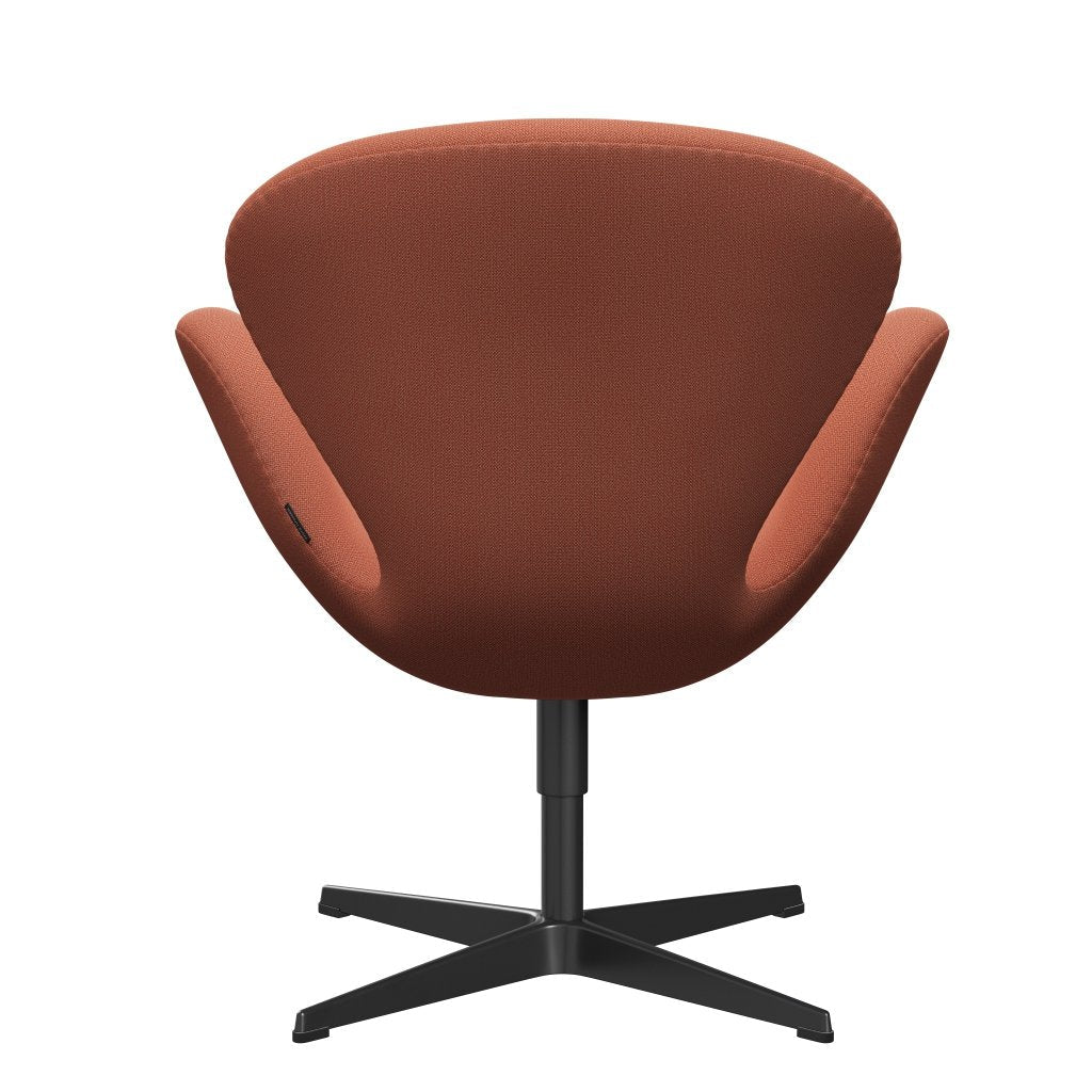 Fritz Hansen Swan Lounge -stoel, zwart gelakte/vangte verbrande oranje
