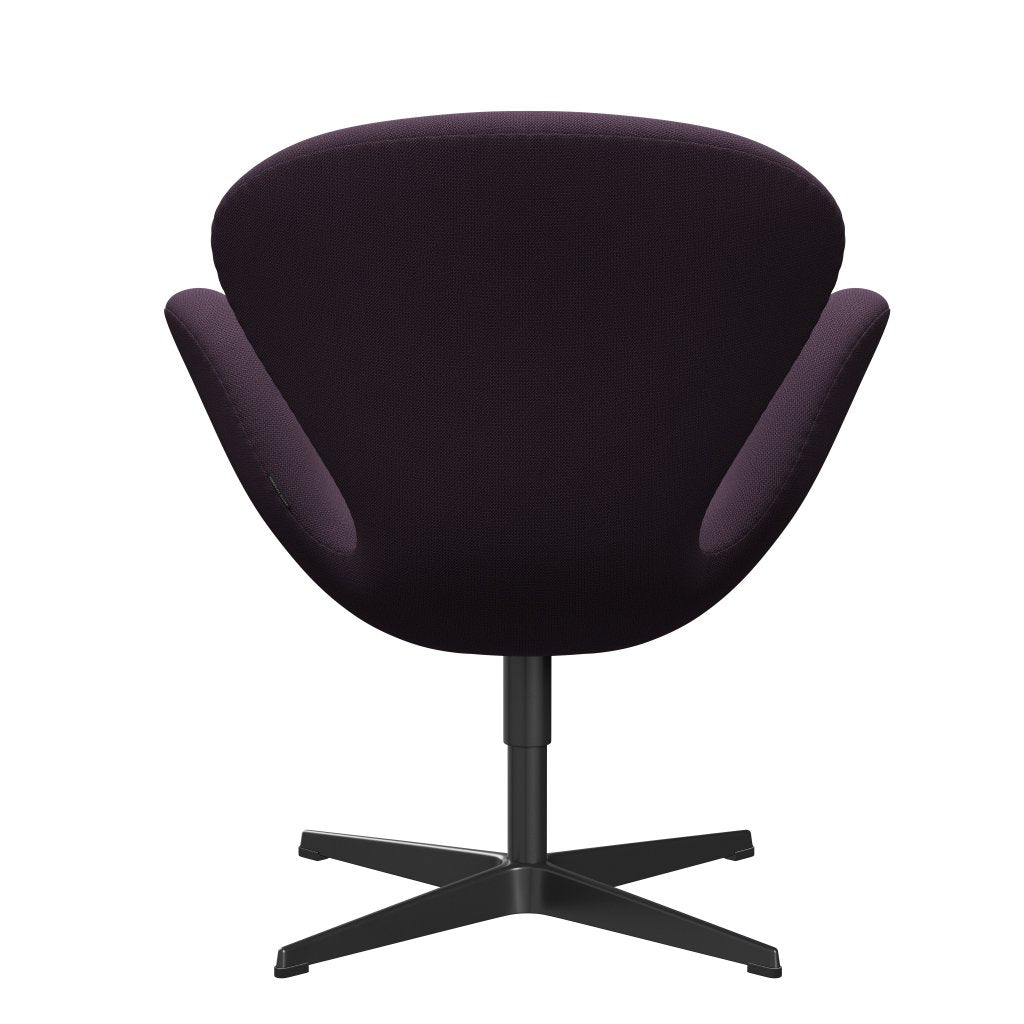 Fritz Hansen Swan Lounge -stoel, zwart gelakt/vastleggen Violet Dark
