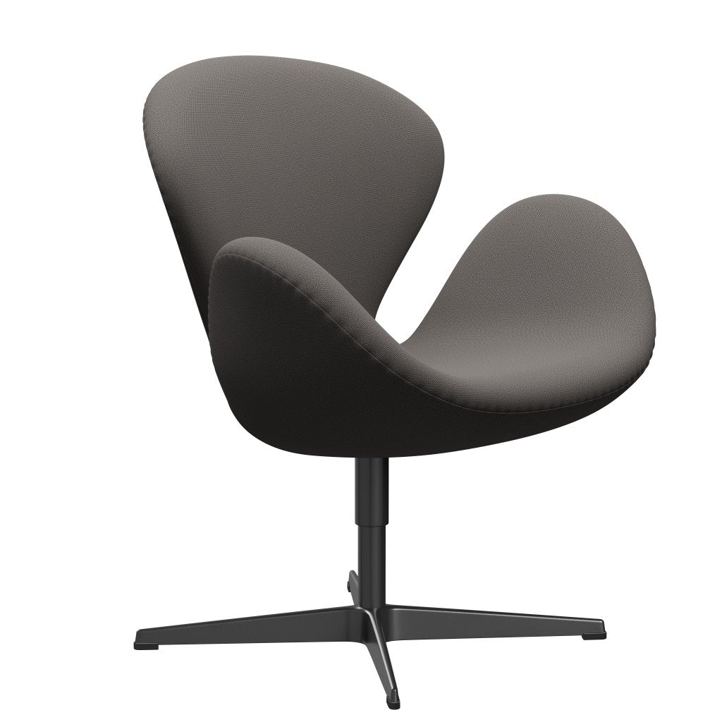 Fritz Hansen Swan Lounge Chair, Black Lackered/Capture Warm Dark Grey