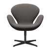 Fritz Hansen Swan休息室椅子，黑色漆/捕获温暖的深灰色