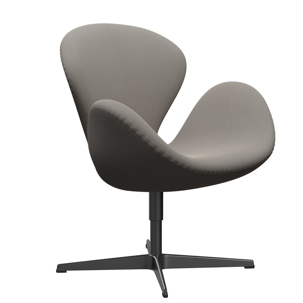 Fritz Hansen Swan Lounge Chair, Black Lacquered/Capture Warm Grey