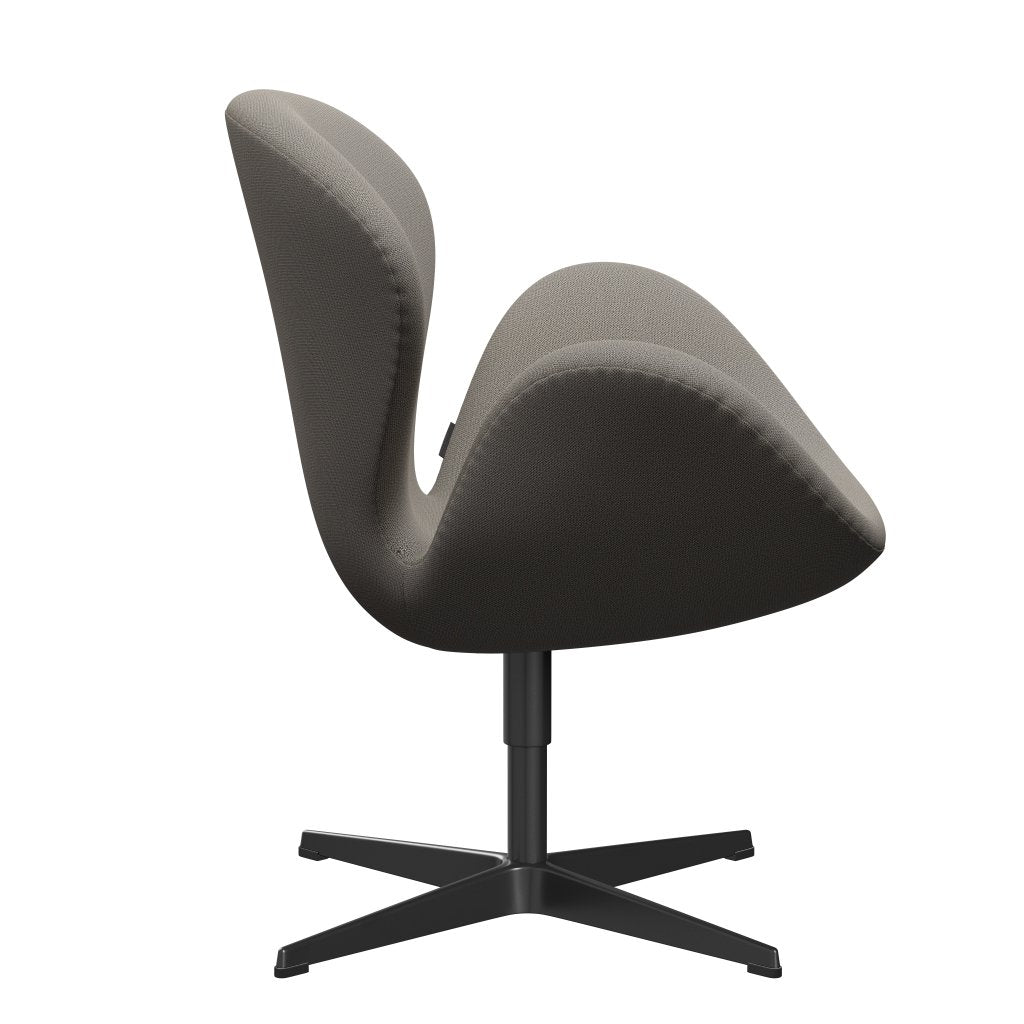 Fritz Hansen Swan Lounge -stol, svart lackerad/fångst varm grå
