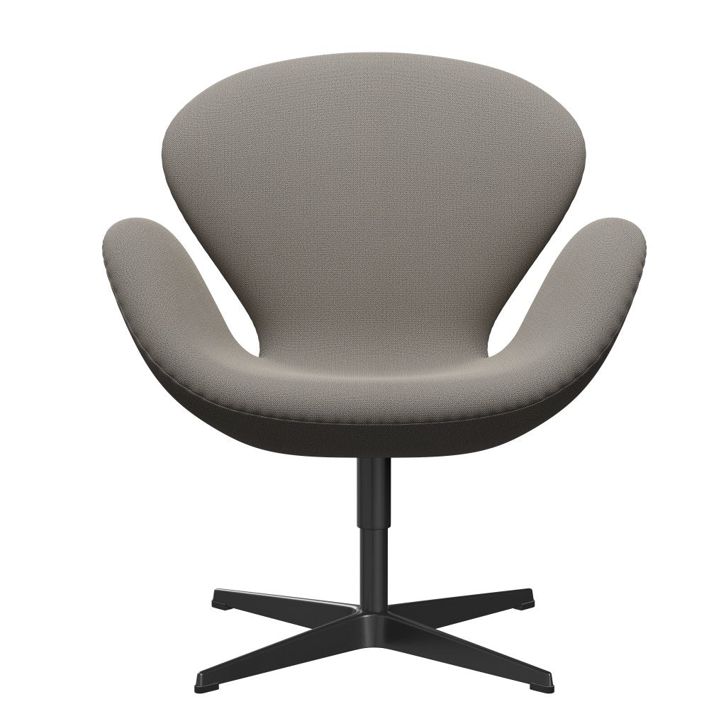 Fritz Hansen Swan Lounge -stol, svart lackerad/fångst varm grå