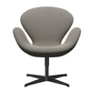 Fritz Hansen Swan休息室椅子，黑色漆/捕获温暖的灰色