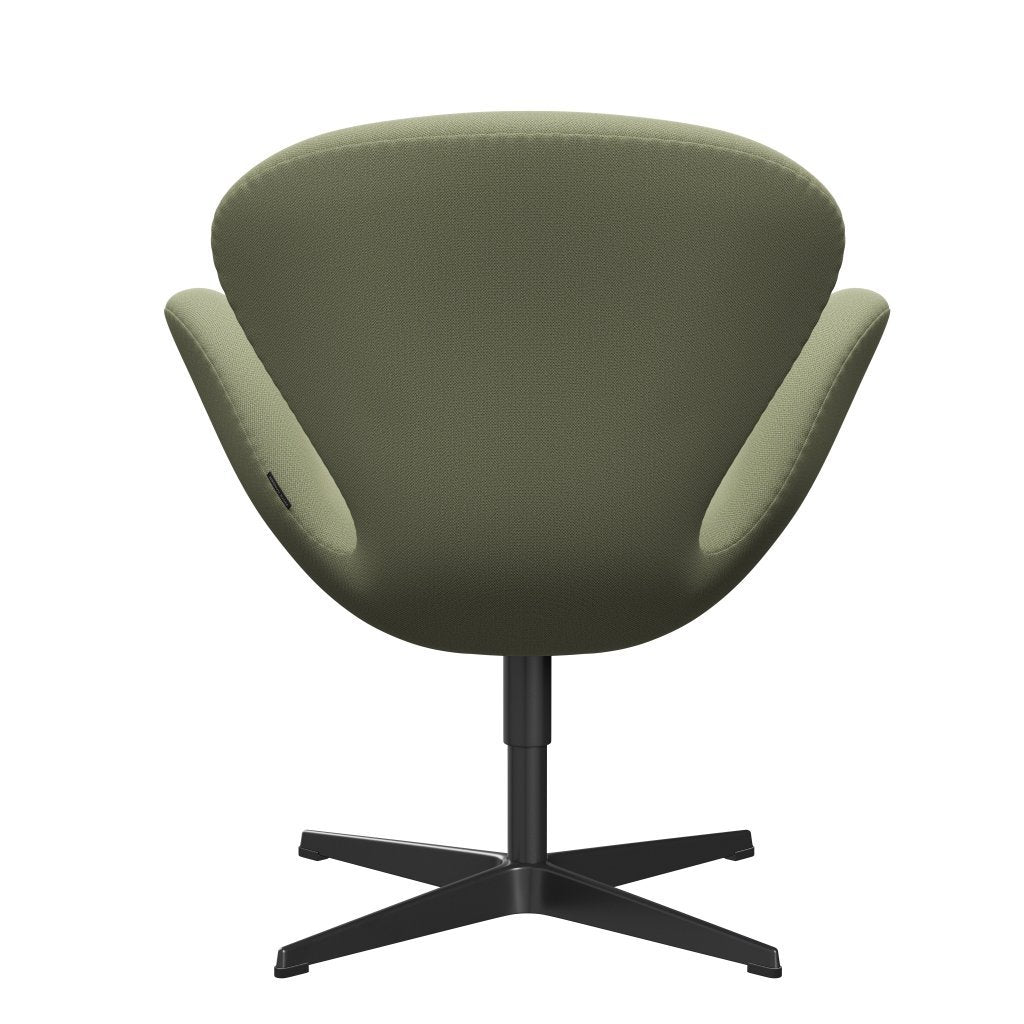 Fritz Hansen Swan Lounge -stoel, zwart gelakt/vangte Soft Green