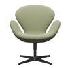 Fritz Hansen Swan Lounge -stoel, zwart gelakt/vangte Soft Green