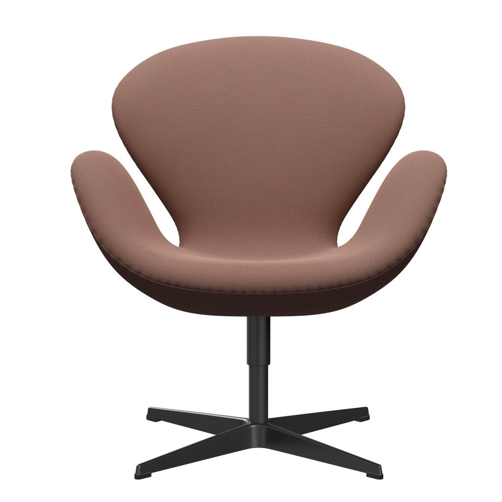 Fritz Hansen Swan Lounge Chair, svart lakkert/fangst murstein/rød